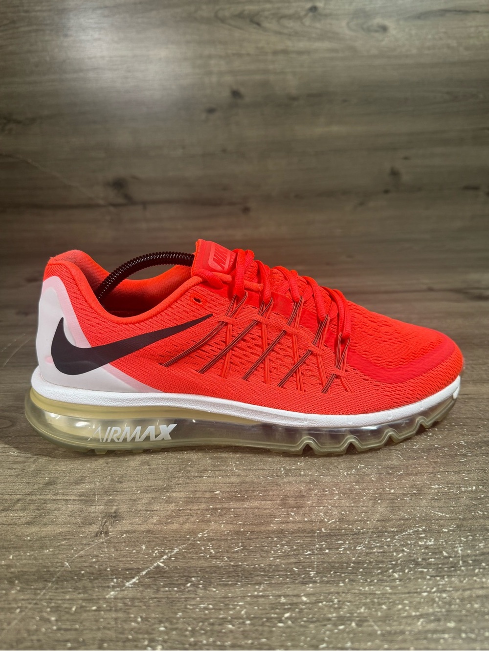 Nike Air Max 2015 Bright Crimson Mens 10.5 698902-600 Red Black Running Shoes